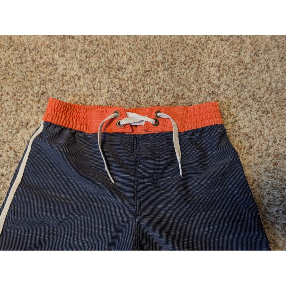 Hanna Andersson Boys Blue Orange Sunblock Athletic Beach Board Swim Shorts 6-7 - Picture 6 of 7